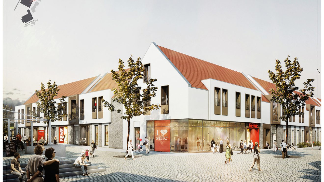 Entwurf zum Projekt „Neue Mitte Wallenhorst“. Grafik RKW / HBB