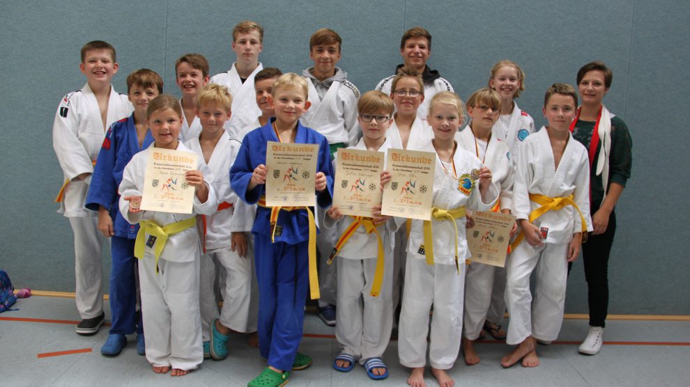 Die erfolgreichen Hollager Judoka bei der Kreismeisterschaft. Foto: Blau-Weiss Hollage e.V.