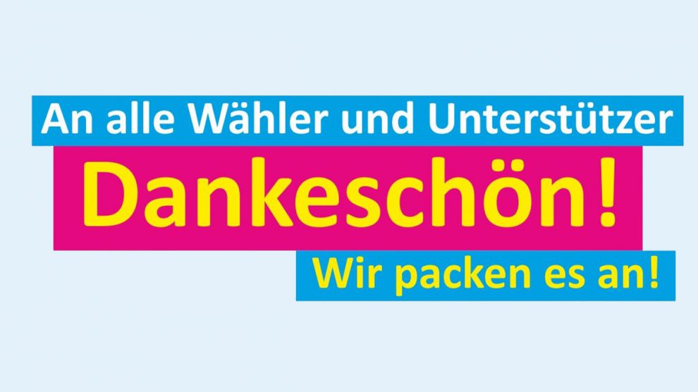 Die Wallenhorster FDP dankt allen Wählern nach der Kommunalwahl 2016. Grafik: FDP Wallenhorst