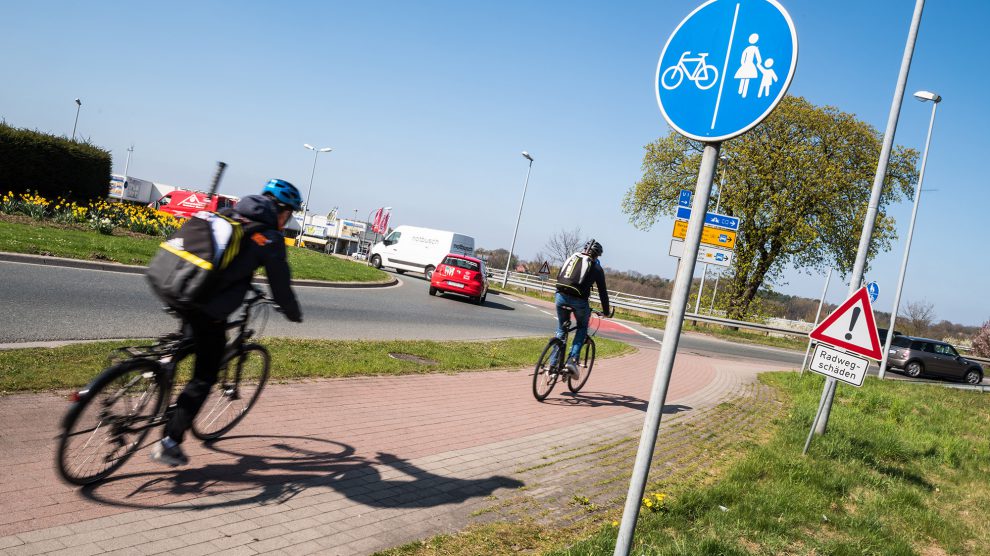 Eine einheitliche Verkehrsführung in den Kreisverkehren steht ganz oben auf der Wunschliste der Wallenhorster Radfahrer. Foto: Thomas Remme
