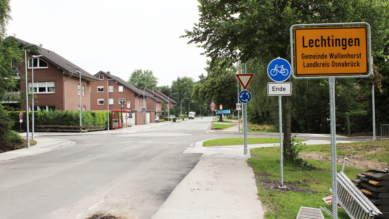 Der neue Minikreisel in Wallenhorst-Lechtingen an der Osnabrücker Straße. Foto: Wallenhorster.de