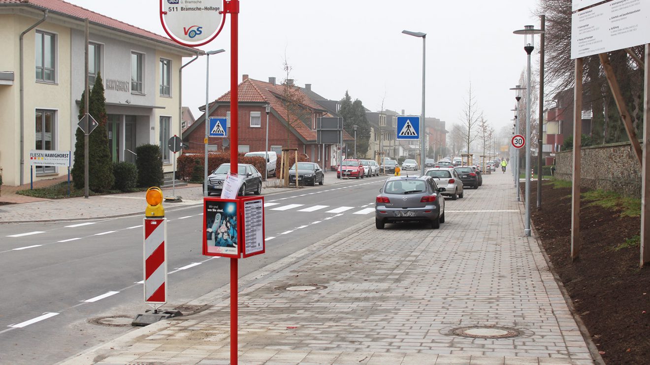 Freie Fahrt auf der Großen Straße in Wallenhorst. Auch die Bushaltestellen wurden erneuert. Foto: Wallenhorster.de