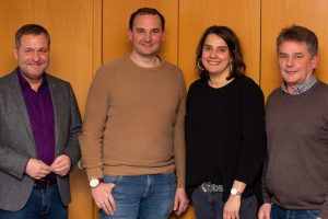 Guido Pott (SPD/FDP-Gruppenvorsitzender, Stefan Grothaus, Anika Reinink, Hans Stegemann (Ratsvorsitzender) (v.l.n.r.). Foto: Hendrik Remme