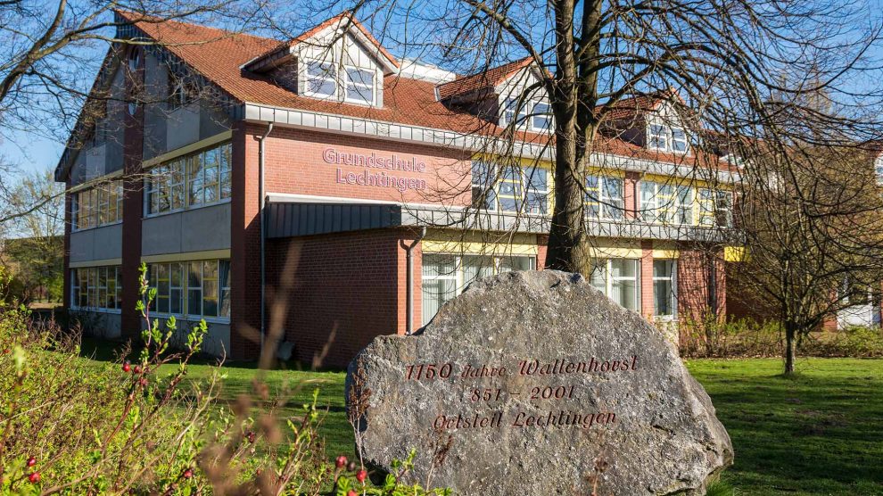 Die Anmeldungen für das Schuljahr 2021/2022 nehmen die Wallenhorster Grundschulen – hier die Grundschule Lechtingen – am 13. und 14. Mai entgegen. Foto: Thomas Remme / Gemeinde Wallenhorst