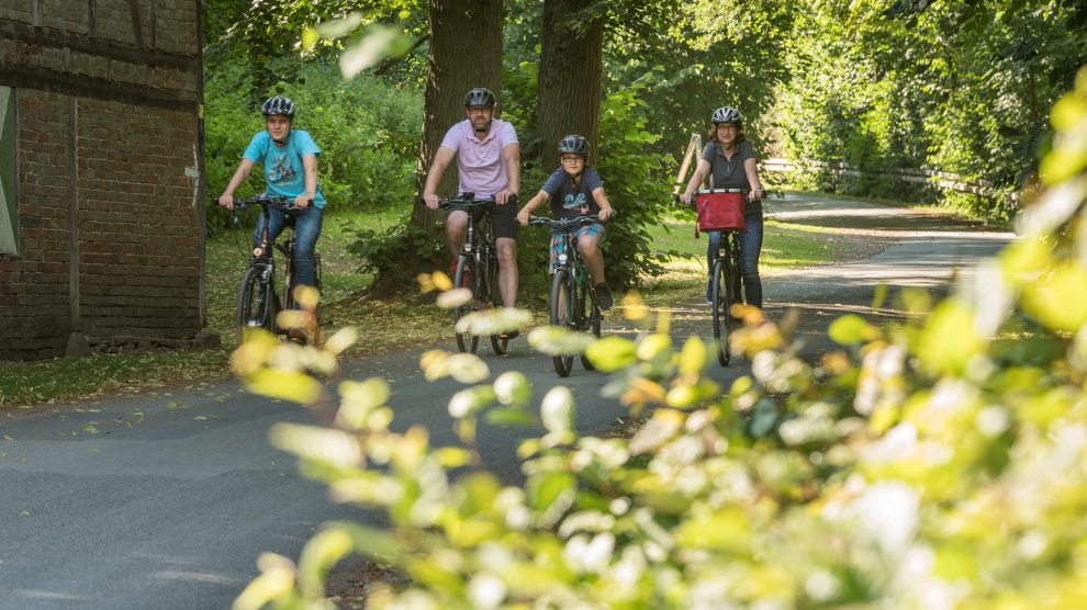 Die eigene Region entdecken auf dem 105 Kilometer langen Rundkurs der Hufeisen-Route – und dabei an 46 Hörstationen Geschichten erfahren. Foto: Thomas Remme / Gemeinde Wallenhorst