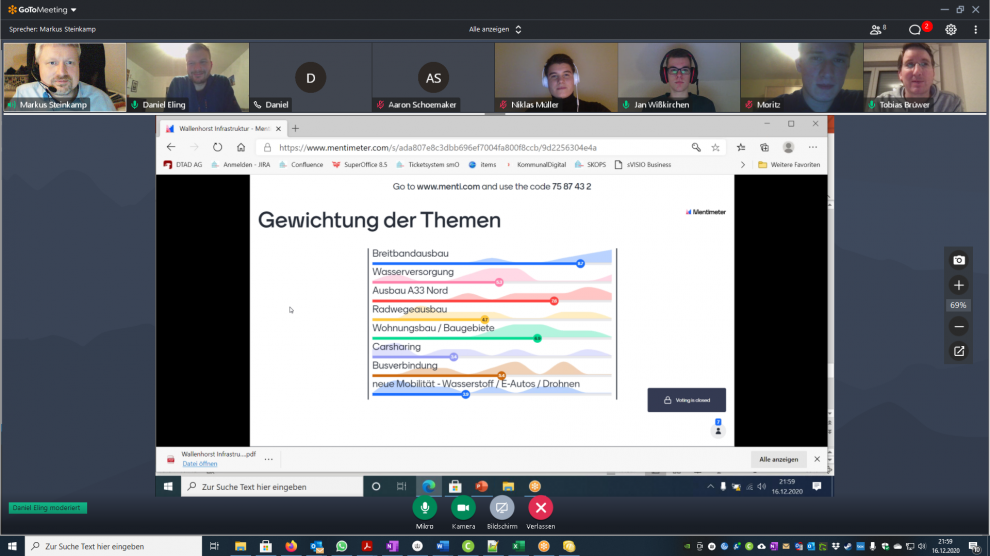 Abendliches Online-Treffen der Wallenhorster Liberalen. Screenshot: FDP Wallenhorst