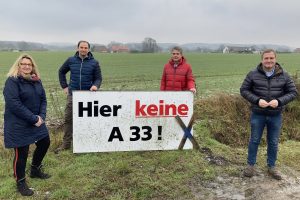 Beziehen klar Position gegen die A33-Nord: Die SPD-Ratsmitglieder (v.l.) Sabine Steinkamp, Stefan Grothaus, Hans Stegemann und Guido Pott. Foto: SPD Wallenhorst