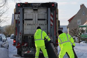 Eindrücke vom heutigen Testbetrieb der Müllabfuhr in Melle. Fotos: M. Kluwe, AWIGO LOGISTIK