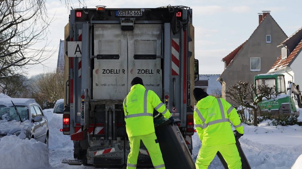 Eindrücke vom heutigen Testbetrieb der Müllabfuhr in Melle. Fotos: M. Kluwe, AWIGO LOGISTIK