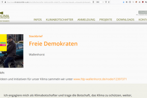 Der Steckbrief der FDP Wallenhorst auf der Seite klimabotschafter-os.de. Screenshot: FDP Wallenhorst