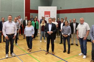 Die 34 Kandidierenden der SPD Wallenhorst freuen sich auf viele Begegnungen mit den Wallenhorster Bürgerinnen und Bürgern. Foto: SPD Wallenhorst