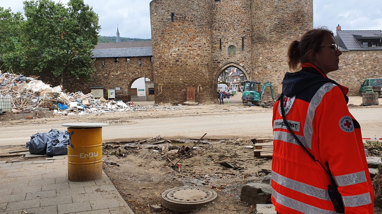 Um möglichst vielen Menschen vor Ort Hilfe anzubieten, waren auch mobile Teams im Einsatzgebiet unterwegs. Foto: DRK Wittlage