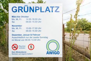 Baustelle in Wallenhorst-Lechtingen: Der AWIGO-Grünplatz ist bis Ende Oktober nur einseitig erreichbar. Foto: Awigo