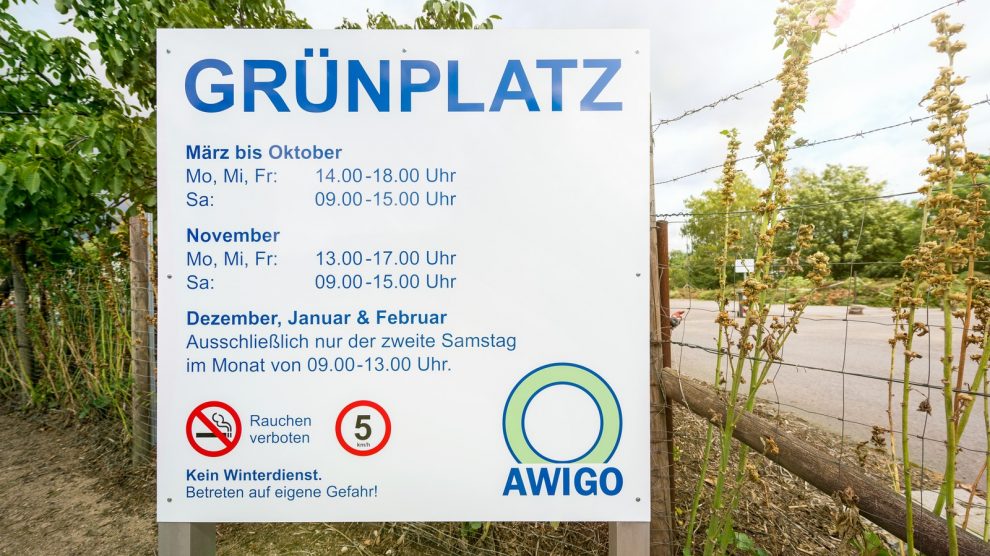 Baustelle in Wallenhorst-Lechtingen: Der AWIGO-Grünplatz ist bis Ende Oktober nur einseitig erreichbar. Foto: Awigo