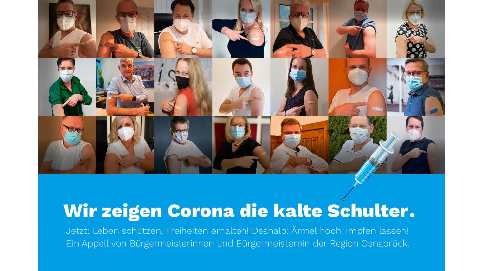 Bürgermeisterinnen und Bürgermeister rufen zur Corona-Schutzimpfung auf. Grafik: Wöhrmann Design