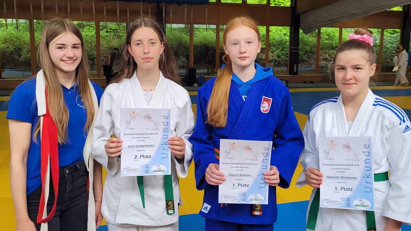 Die jungen Hollager Judoka bei der Kreismeisterschaft der u11 und u15 in Osnabrück. Foto: Blau-Weiss Hollage