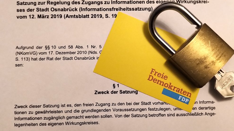 Stand Pate für die Satzung in Wallenhorst: Die Osnabrücker Satzung. Foto: FDP Wallenhorst