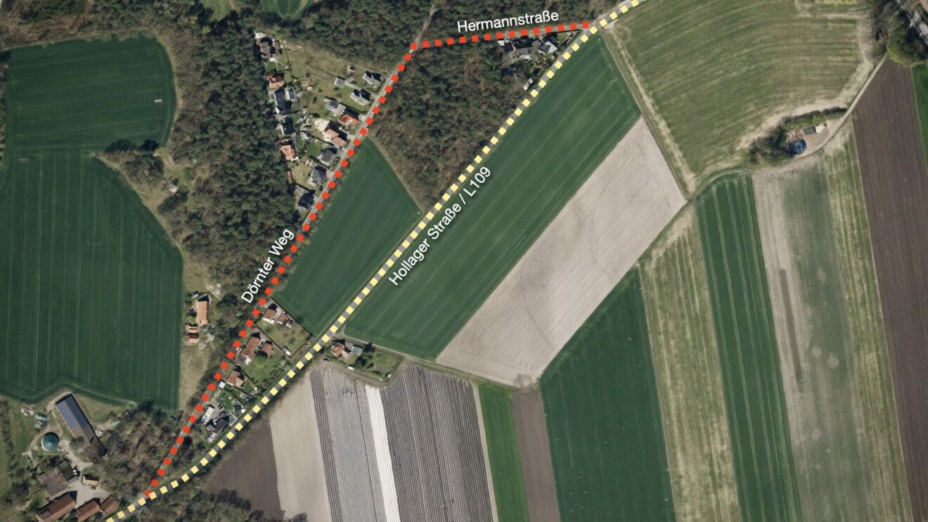 Eine Fahrradstraße von Hollage in Richtung Halen? Grafik: Volker Holtmeyer