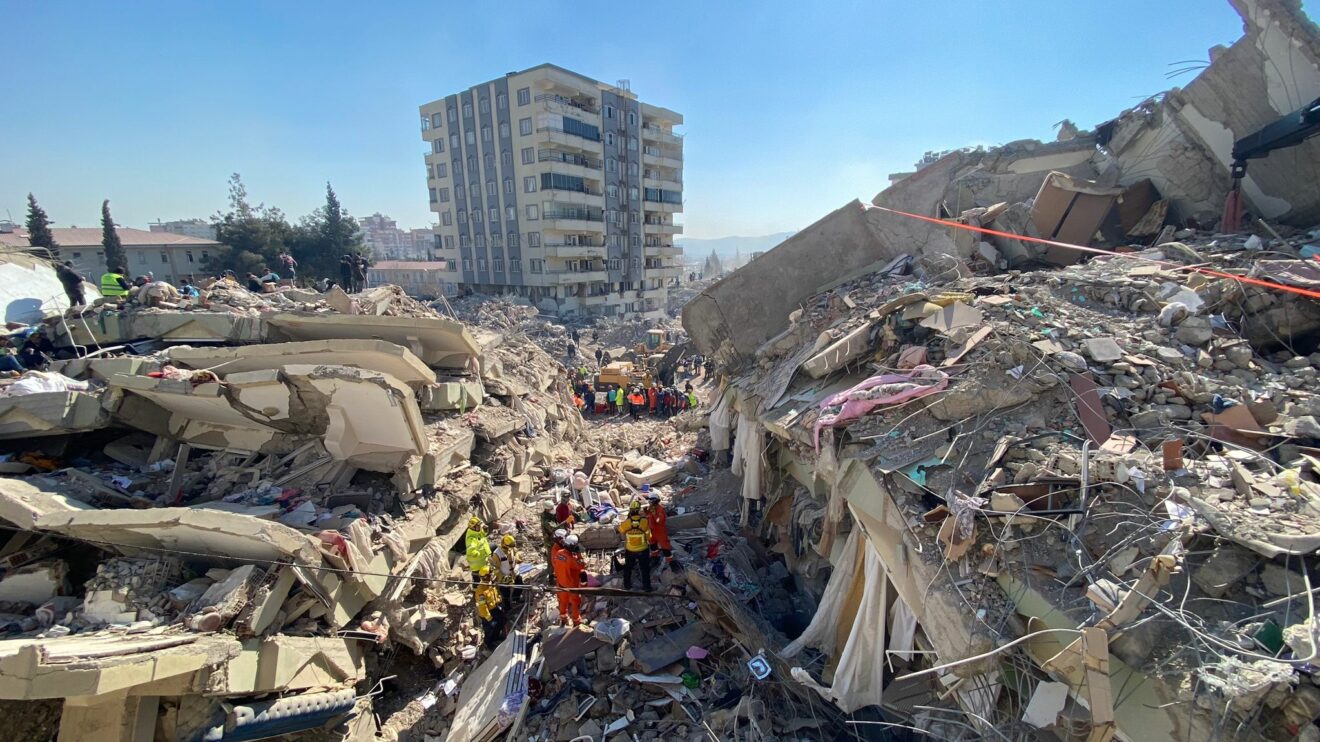 Das Team von @fire - Internationaler Katastrophenschutz Deutschland e. V. im Einsatz in der Türkei nach dem schweren Erdbeben. Foto: @fire