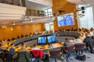 Empfang der Schülerinnen und Schüler aus Orchies und Wallenhorst im Ratssaal. Foto: André Thöle