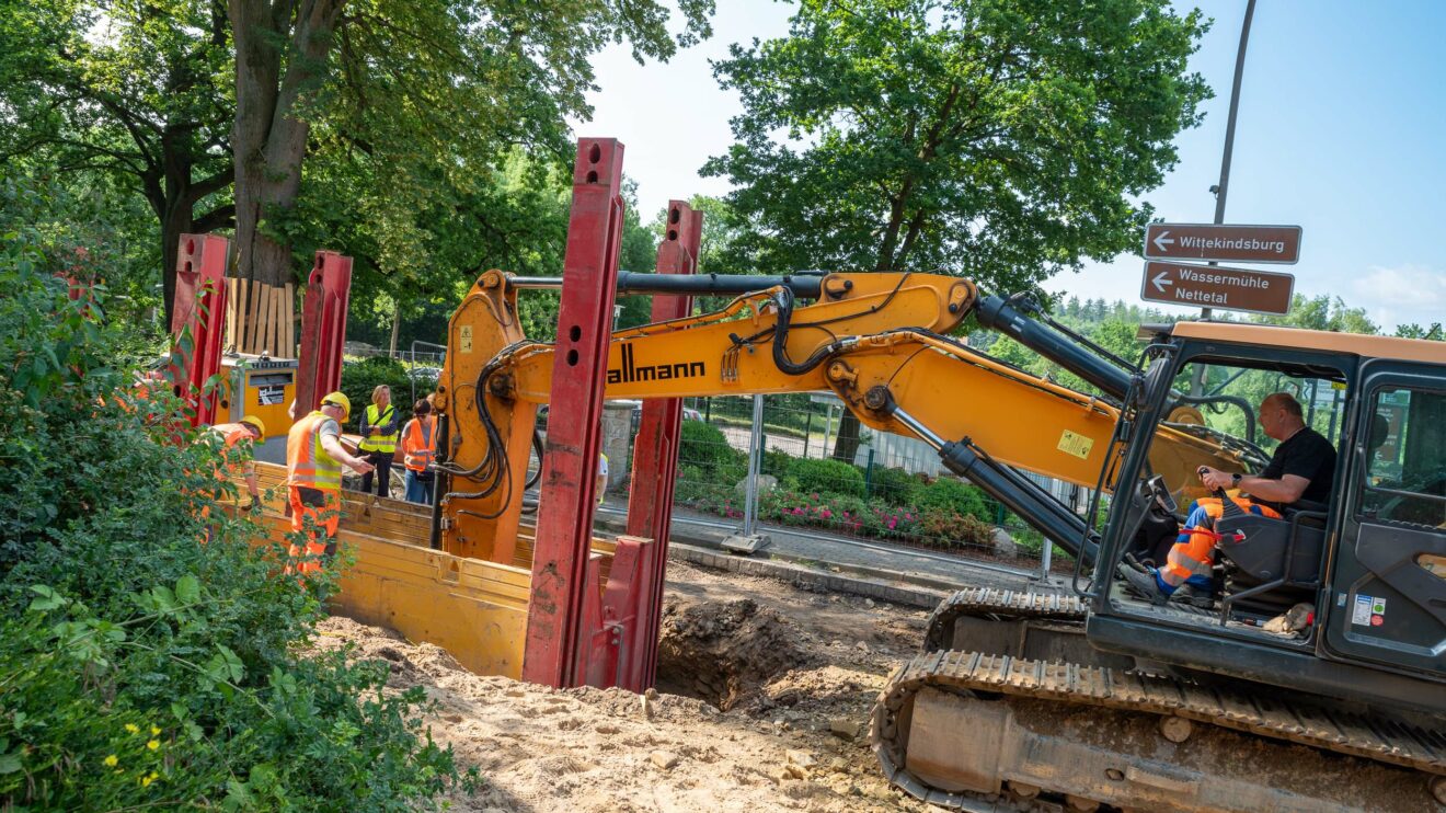 Kanalbauarbeiten am Haupthügel. Foto: Thomas Remme / Gemeinde Wallenhorst