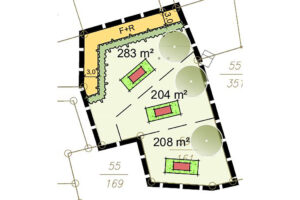 Beispielhafte Darstellung einer Tiny-Haus-Bebauung. Grafik: Gemeinde Wallenhorst