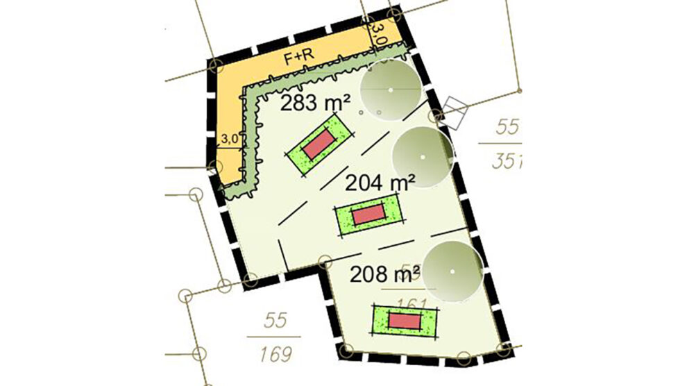 Beispielhafte Darstellung einer Tiny-Haus-Bebauung. Grafik: Gemeinde Wallenhorst