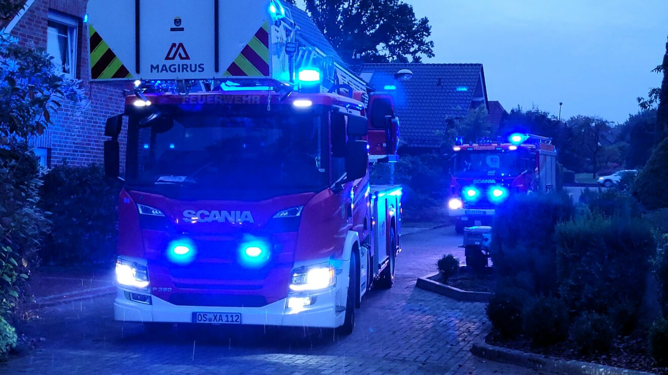 Einsatz der Feuerwehr an der Köpenicker Straße in Wallenhorst. Foto: Marc Dallmöller / md-foto.com