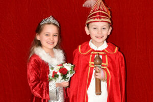 Prinz Tim I. und Prinzessin Merle I. (Tim Schaber und Merle Rotert). Foto: Kurt Flegel / Kolpingsfamilie Hollage