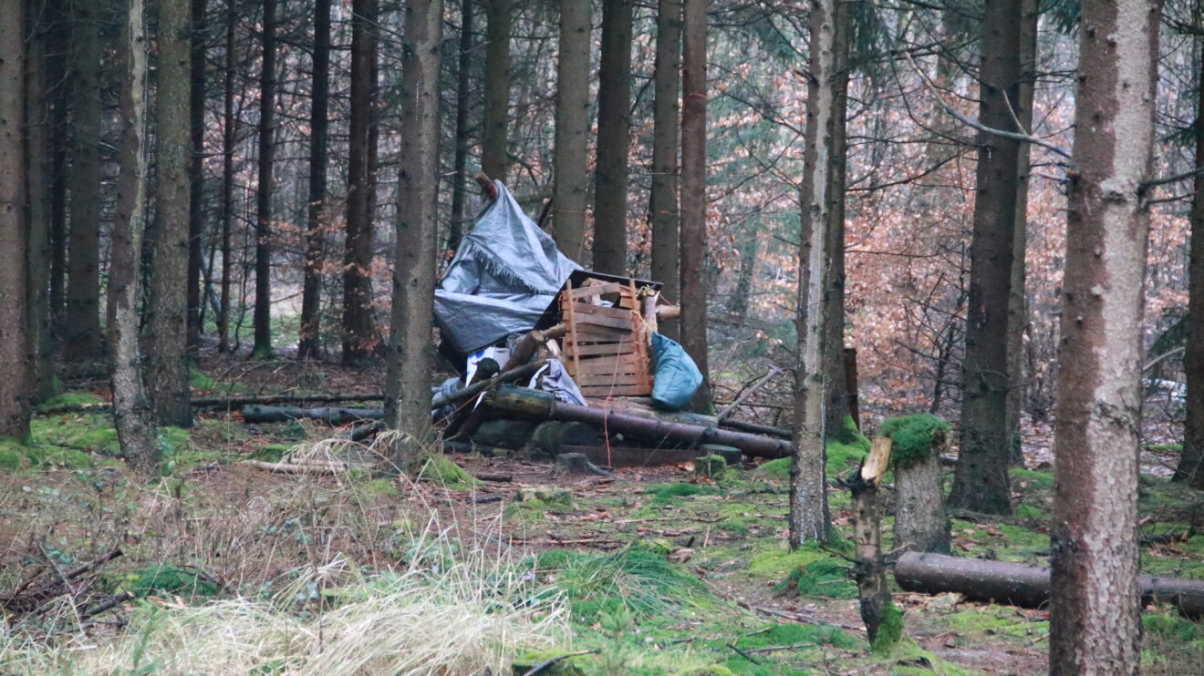 Das verlassene Protestcamp „Waldi 45“ wird von Polizei und THW geräumt. Foto: Marc Dallmöller / md-foto.com