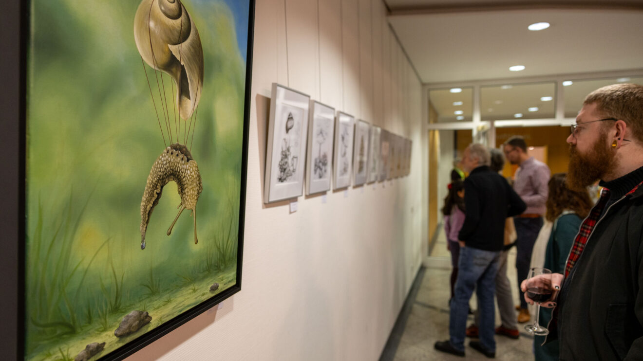 Impressionen der Vernissage zu Jérémy Piquets „Fantastische Welten“ im Wallenhorster Rathaus. Foto: André Thöle