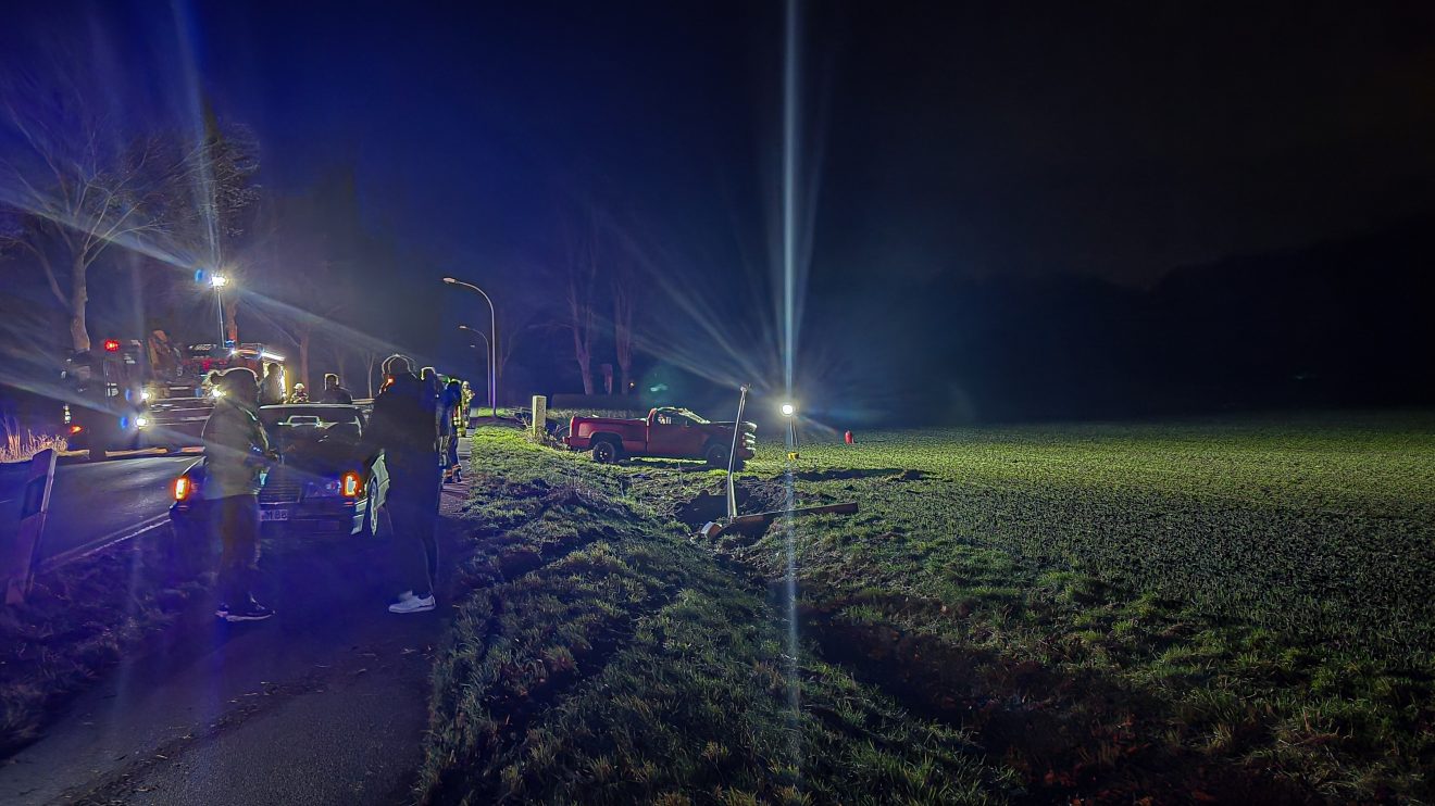 Am Donnerstagabend, 23. Januar, ereignete sich gegen 20.30 Uhr ein schwerer Verkehrsunfall auf der Ruller Straße bei Wallenhorst. Foto: Marc Dallmöller / md-foto.com