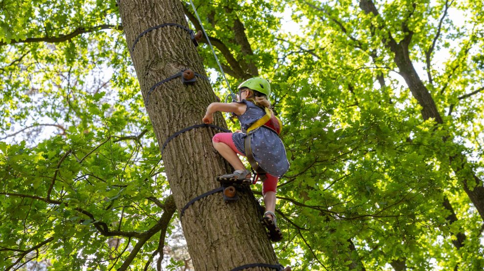 Spaß und Aktion wie beim Klettern an der Hollager Mühle gehören zu den Angeboten des Ferienspaßprogramms. Foto: André Thöle