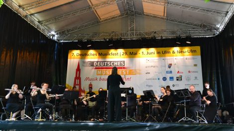Der Spielmannszug Osnabrück-Haste e.V. beim 7. Deutschen Musikfest in Ulm und Neu-Ulm. Foto: Spielmannszug Osnabrück-Haste e.V.