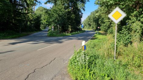 In dem Kurvenbereich an der L 109 (Hollager Straße), an der der Dörnter Weg kreuzt, unterstützen CDU, CDW und Grüne die Einrichtung einer Bedarfsampel. Foto: CDU Wallenhorst