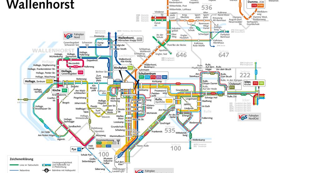 Der neue Liniennetzplan ab November (Grafik: VOS Wallenhorst