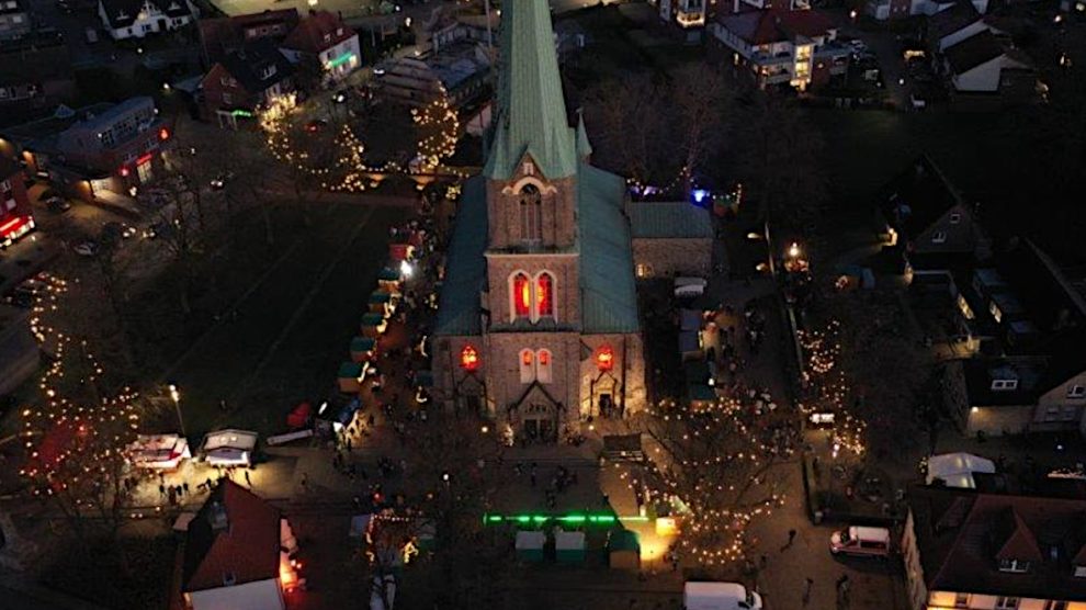 Der Wallenhorster Weihnachtsmarkt rund um die St. Alexanderkirche am 1. Advent. Foto: Wir für Wallenhorst e.V.