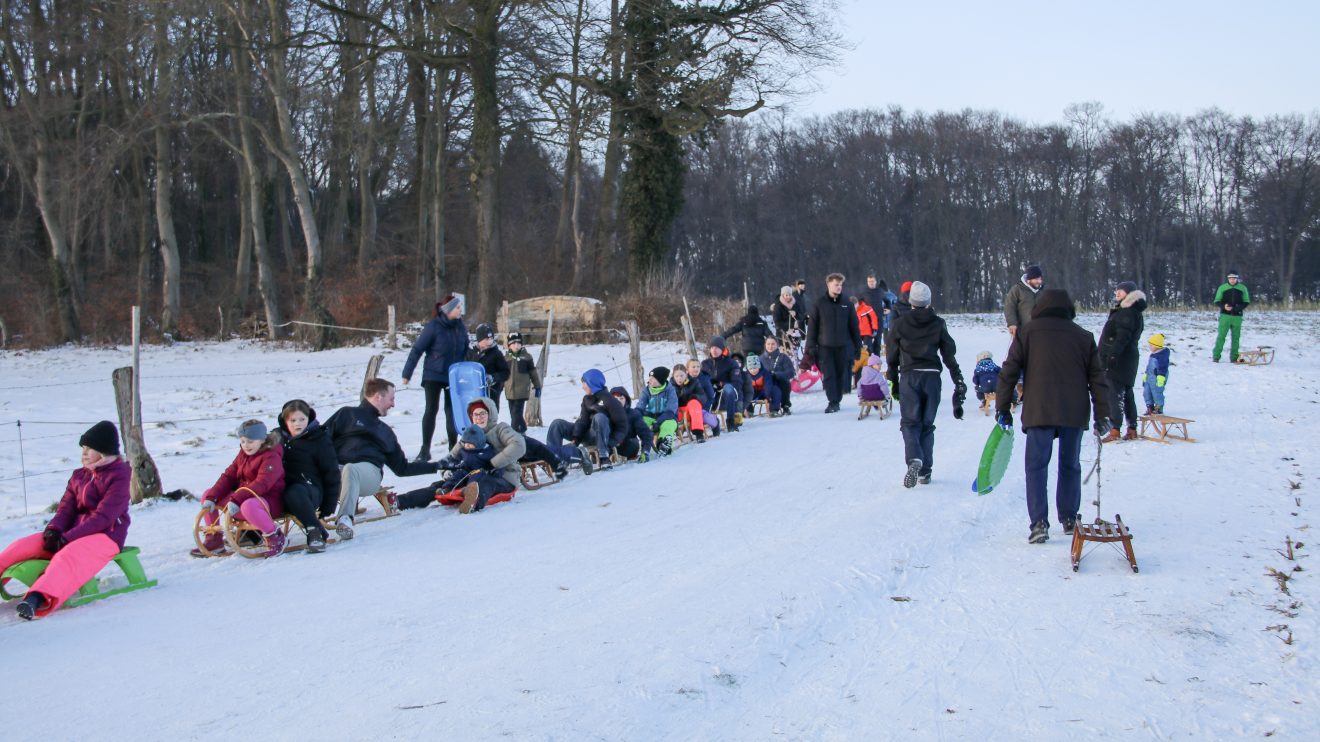 Großer Andrang herrschte am Wochenende auf der Rodelstrecke am Hollager Berg. Marc Dallmöller / md-foto.com