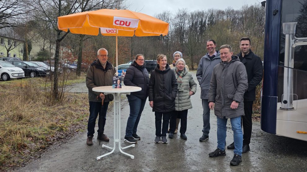 DIE CDU unterwegs am Parkplatz Grubenweg in Lechtingen. Foto: CDU Wallenhorst