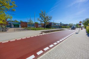 Die Maria-Montessori-Straße präsentiert sich in neuer Optik als Fahrradstraße. Foto: André Thöle / Gemeinde Wallenhorst