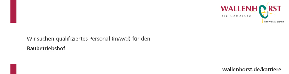 Baubetriebshof Gemeinde Wallenhorst Stellenanzeige